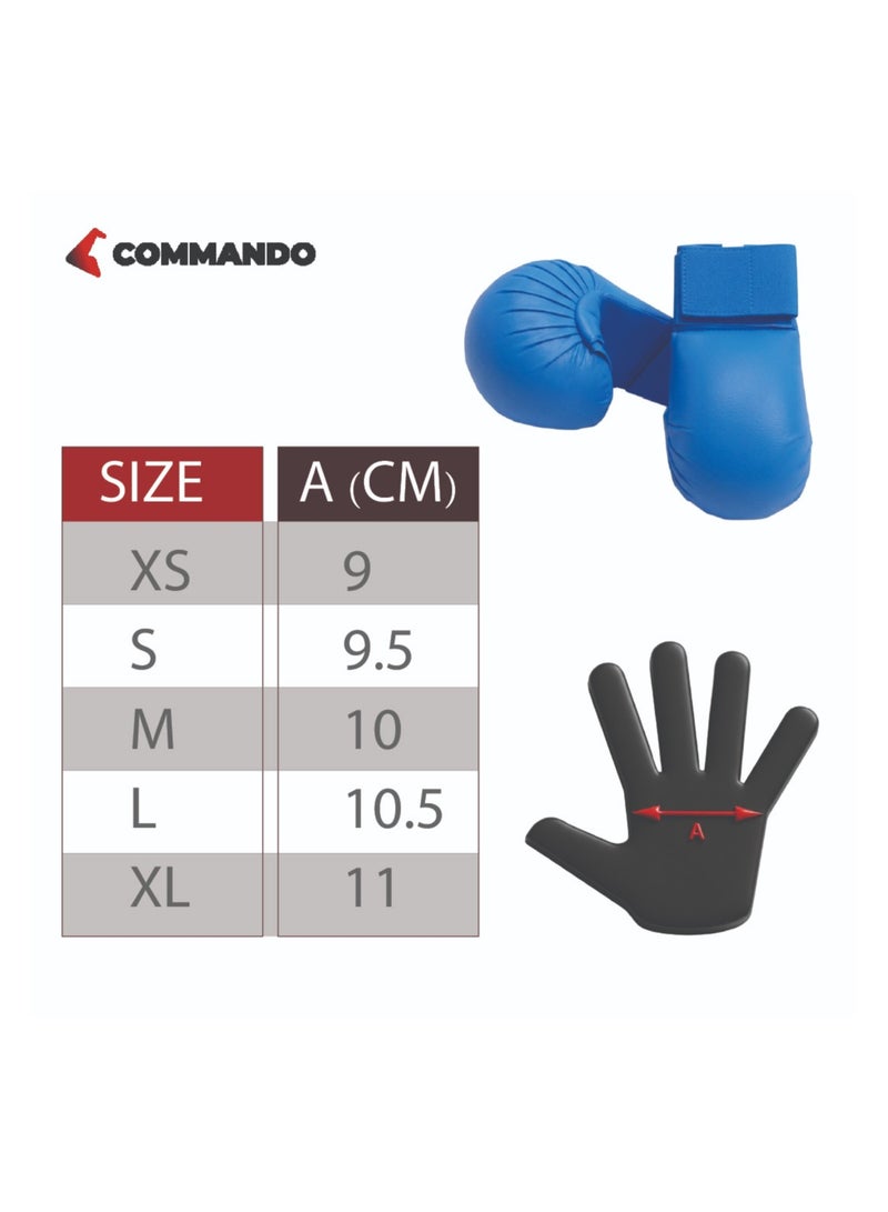COMMANDO Karate Gloves Blue color All Sizes - Image 2